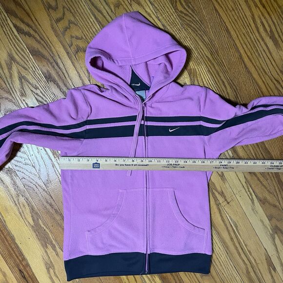 Vintage Y2K Nike Full Zip Fleece Pink Hoodie Sweatshirt Girls Small Silver Tag - Picture 3 of 5